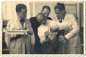 My father is on the far right, in a work camp in Brussels in 1938 or 1939.