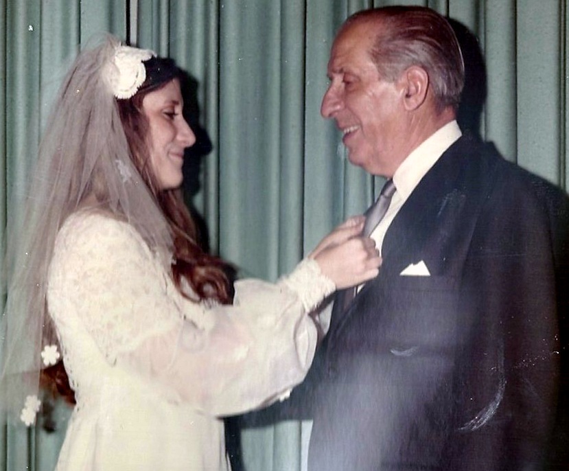 What would Freud say about this picture of me looking adoringly at my father on my wedding day? Classic Electra complex, perhaps...